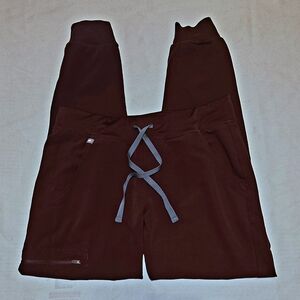 Figs High-Waisted Joggers Scrub Pants In Burgundy Size Small